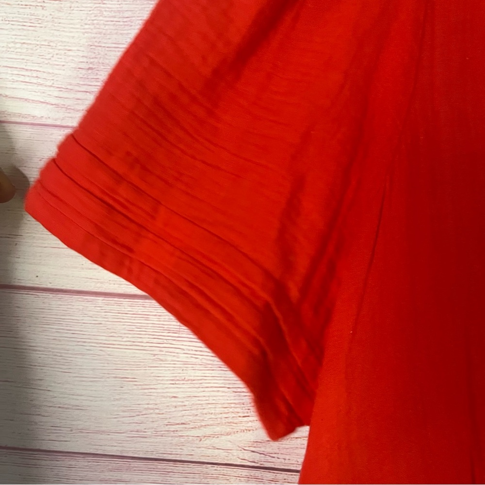 Boden Eve Red Orange  100% Cotton Double Cloth Midi Dress‎ Size 16-18R - Picture 5 of 7